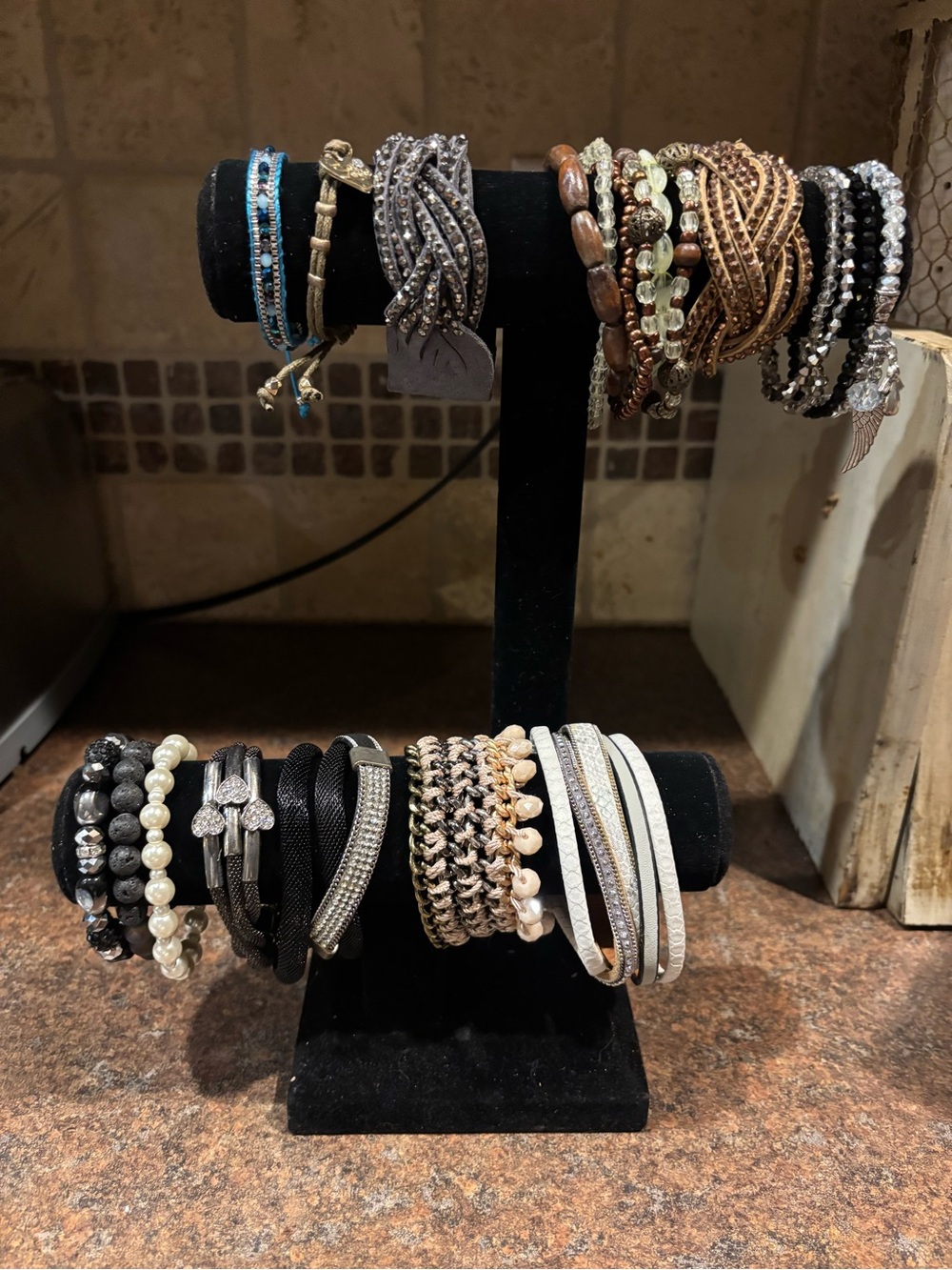 🐢Mixed Bracelet Set - Neutral Tones with Metallic Accents